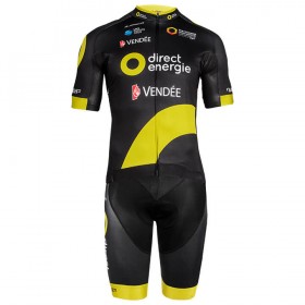Tenue Cycliste et Cuissard à Bretelles 2018 Direct Energie N001